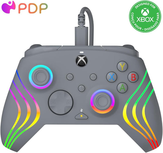 PDP AFTERGLOW XBX WAVE WIRED Controller GREY for Xbox Series X|S, Xbox One, Officially Licensed