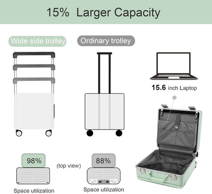 Somago Carry-On Luggage 18-Inch Hardside Spinner Lightweight Suitcase with TSA Lock, White, carry-on 18-inch, Hardside Luggage With Spinner Wheels