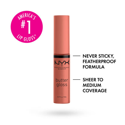 NYX PROFESSIONAL MAKEUP Butter Gloss, Strawberry Parfait, 0.27 Ounce