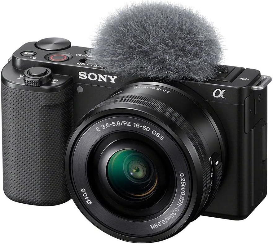 Sony Alpha ZV-E10L Interchangeable Lens Vlog Digital Camera, Large APS-C type 24.2-Megapixel Exmor CMOS Sensor With 16-50 mm Lens, 24.2MP, Black