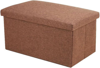 Packingoutlet Thickened Linen Storage Ottoman Bench, 76x38x38cm