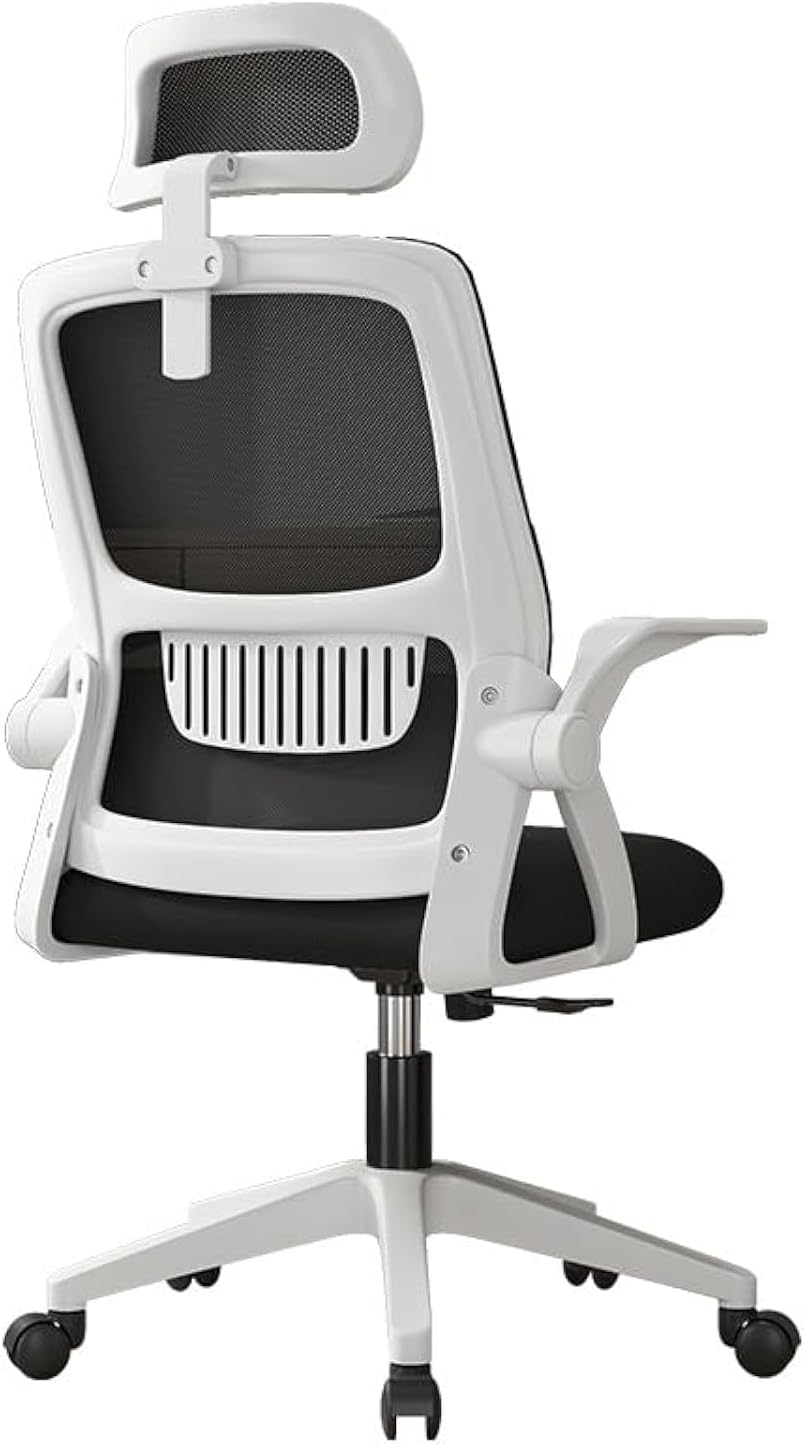 Peng General Ergonomic Office Chair, Home Mesh Office Desk Chairs with Wheels, Computer Task Chair for Adults, 300 lb Capacity, Office Chair for Study and Work (White/Black)