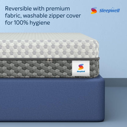 Sleepwell Dual PRO Profiled Foam Reversible 20 cm, Single Bed Size, Gentle and Firm, Triple Layered Anti Sag Foam Mattress (White, 200x90x20 cm) 100 Nights Trial