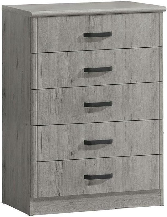 Danube Home Raymond 5 Drawers Chest Cabinet | Multifunctional Storage Organiser | Space Saving Chest Of Drawers | Modern Design Furnitures For Bedroom, Living Room 80X43X116CM Grey