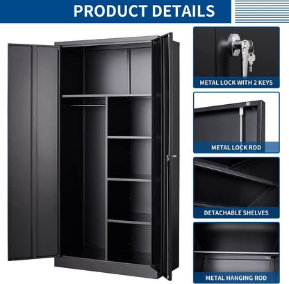 Mahmayi Godrej Full HT Steel and Glass door height adjustable with sliding door Filing Cabinet and bookshelf - Black