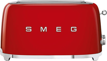 Smeg TSF02CRUK, 50's Retro Style 4 Slice Toaster,6 Browning Levels,2 Extra Wide Bread Slots, Defrost and Reheat Functions, Removable Crumb Tray, Cream, 1 Year Warranty