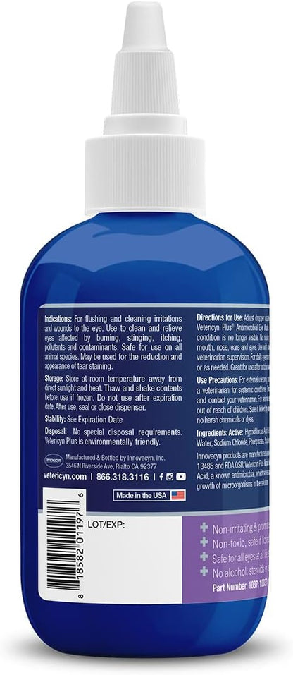 Vetericyn Plus Antimicrobial Eye Wash 3oz