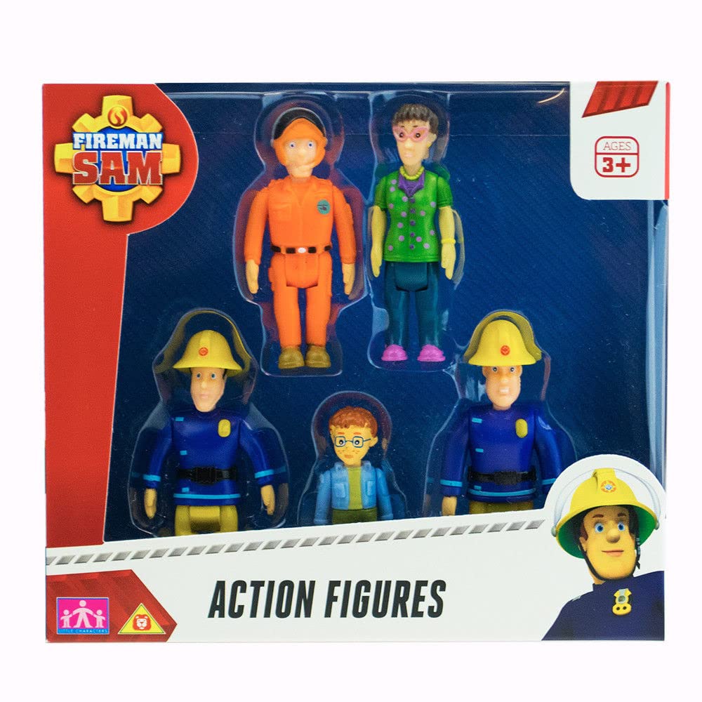 Fireman Sam Action Figures 5-pack, scaled play preschool poseable figures, imaginative play