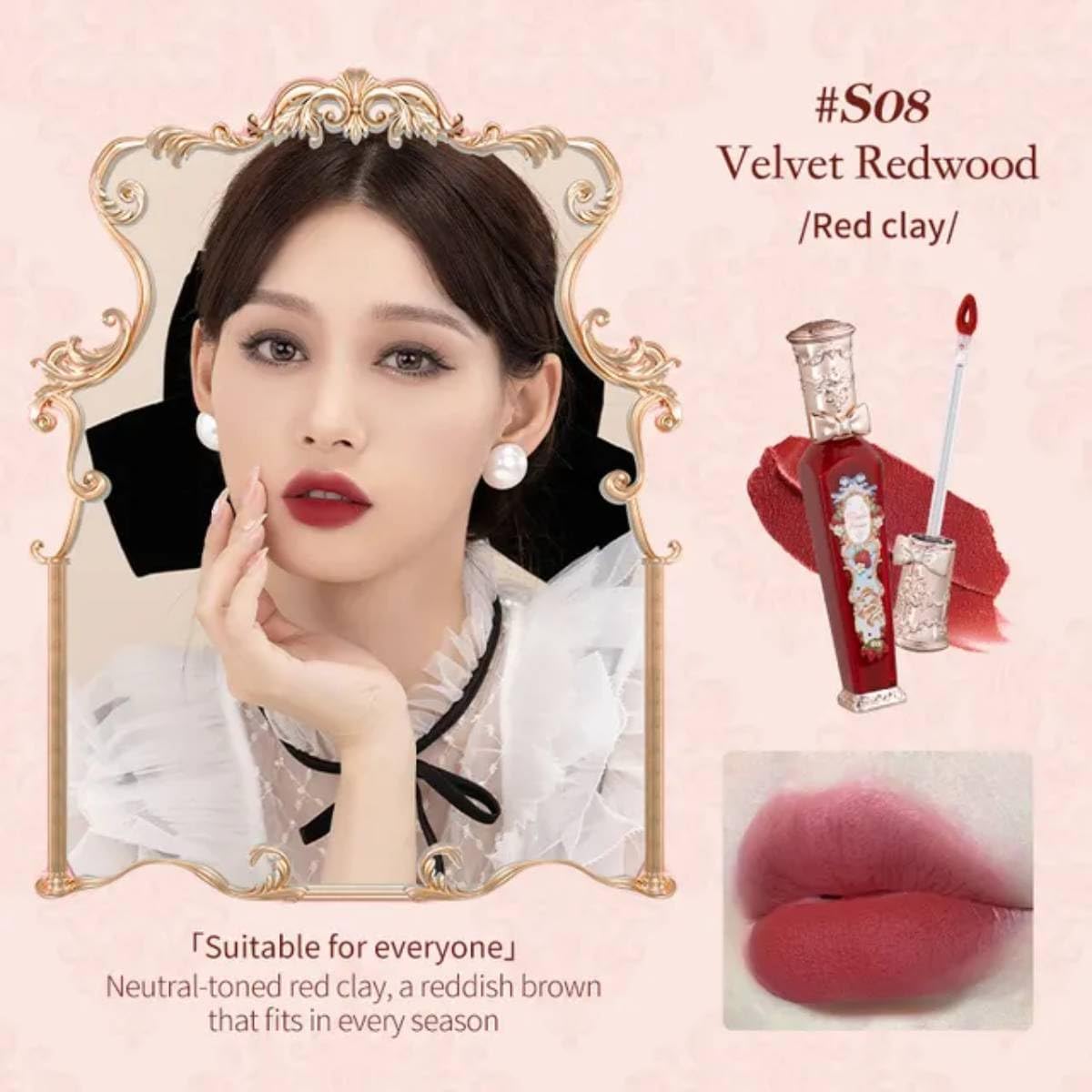 Flower Knows Strawberry Rococo Series Cloud Lip Cream Lipsticks Women Beauty Cosmetic Lip Makeup Easy to Wear Natural Lipstick (02 Peachy Milk)