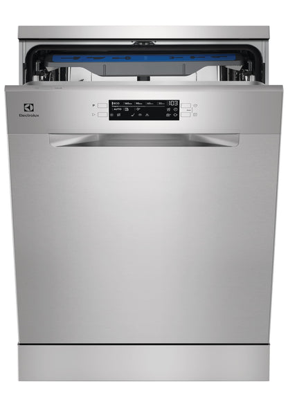 Electrolux Freestanding Dishwasher 60cm, 14 Place Settings, 8 Programs, Inverter Motor, Fully Automatic with advanced AirDry Technology, ExtraHygiene & Eco Program, SatelliteClean, ESM48311SX, Silver