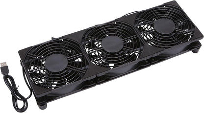 4x120mm 240mm 5V USB Powered Cooling Fan for Router Rack DIY Audio Video Network Cabinet Server Cooling Projects and Equipment Workstation Mining Machine Laptop Cooling Fan Stand