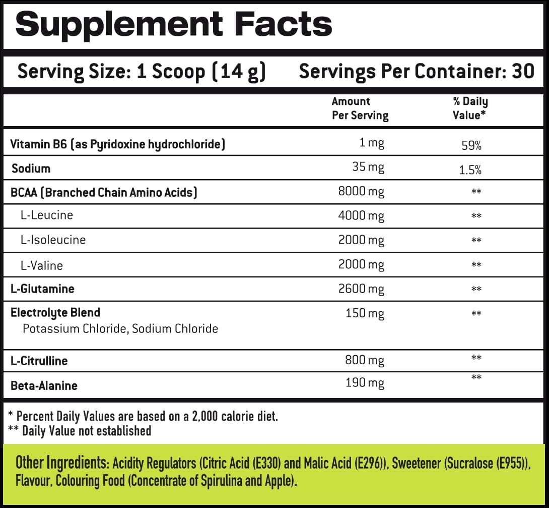 Laperva Post Work Out Diet Supplement Triple Bcaa 0 Fat, 0 Carbs And 0 Sugar Amino Glutamine For Energy Booster And Muscle Recovery Water Melon, 420 Gm