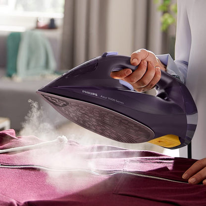 Philips 7000 Series HV Steam Iron - 2800 W, Dark Purple, 250 g Steam Boost, Safety Auto-off - DST7051/36