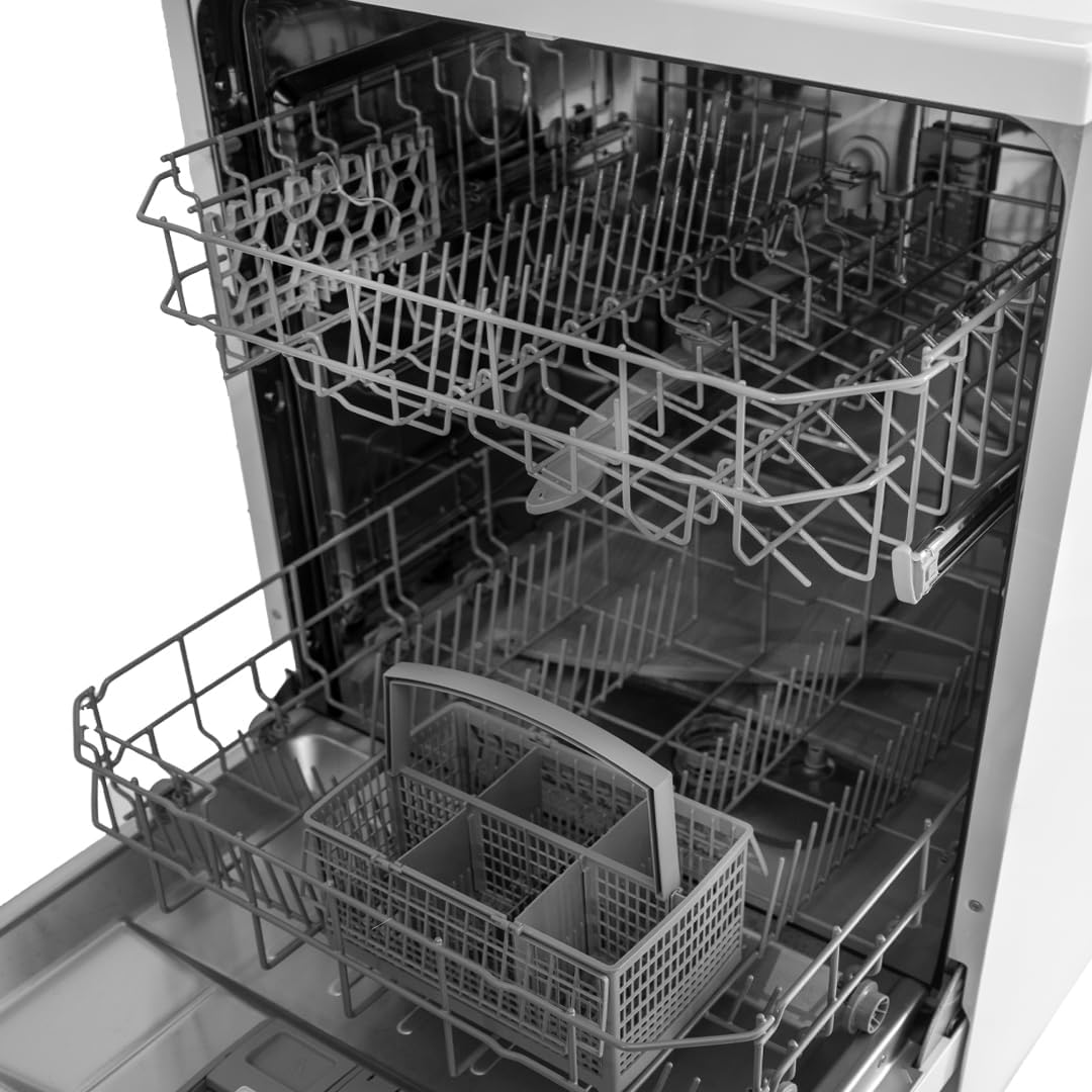 evvoli Dishwasher 12 place setting, 6 programs, 2 Rack Levels, 11 L,High Energy Efficiency, Quiet, Silver EVDW-122S