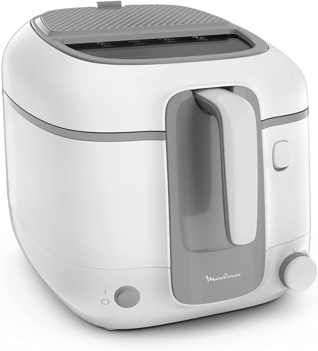 MOULINEX Deep Fryer | Mega | 3 L | Large capacity | Removable Bowl | Autoatic Lid Opening System | Adjustable Thermostat | Viewing Window | Grey | 2 Years Warranty | AM480027