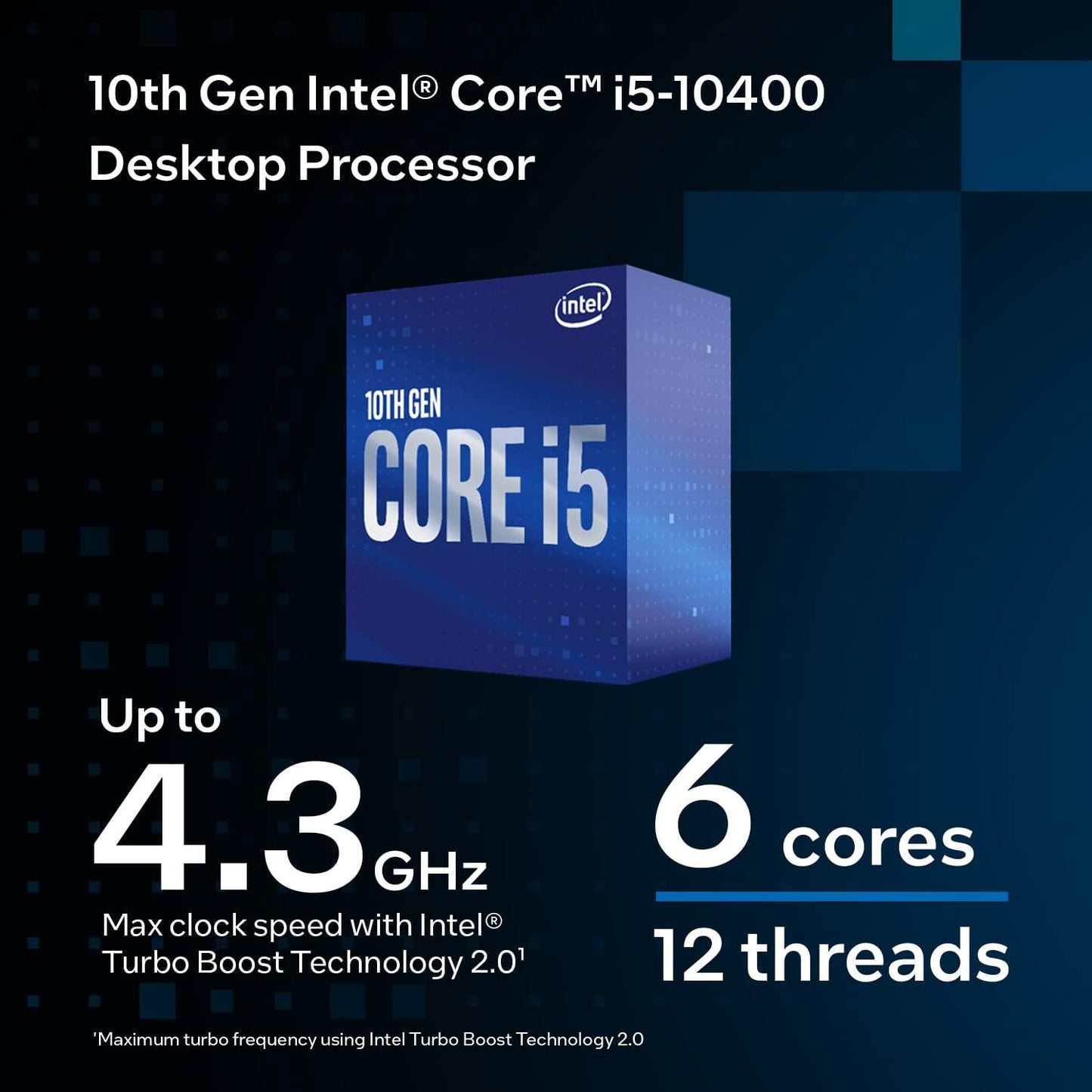 Intel Core i5-10400 6 Cores, 4.3GHz,12M Cache, Processor