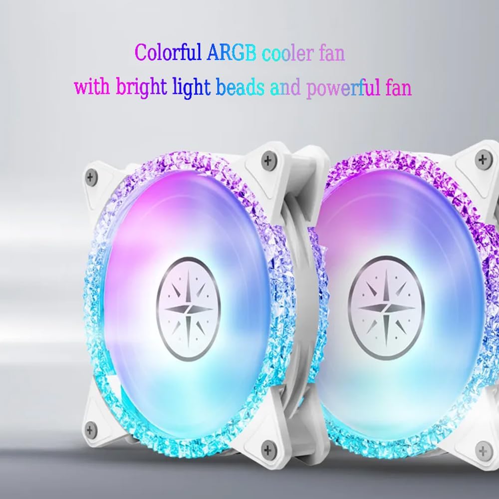 Eacam 120mm ARGB Case Fan Cooling PC Fans with Hydraulic Bearing Fan Speed: 900-1800 RPM Low Noise