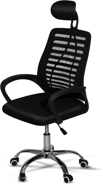 SKY-TOUCH SKY TOUCH Office Chair,Comfort Ergonomic Height Adjustable Desk Chair with Lumbar Support Backrest Black