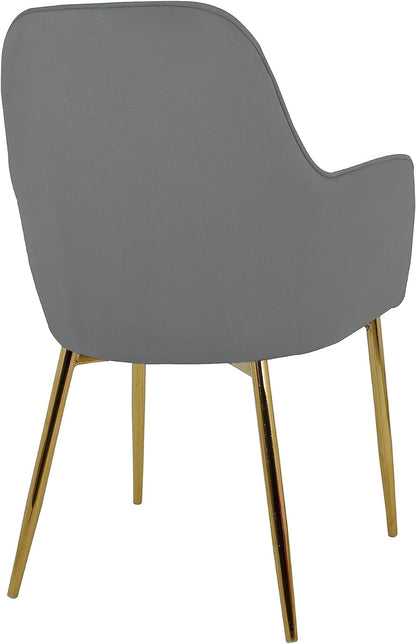 Velvet Dining Chair with Gold Legs and Soft Seat - Armchair Stylish Comfort for Your Dining and Living Space (Beige)