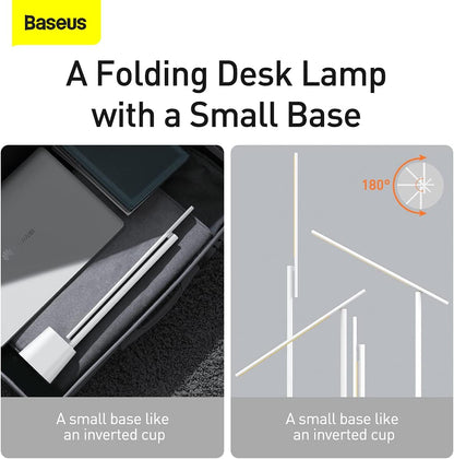 Baseus LED Desk Lamp Auto-Dimming Table Lamp Eye-Caring Smart Lamp Touch Control 47" Wide Illumination 250 Lumens 5W 3 Color Modes for Home Office, Living Room, Bedroom, Painting (Dark Grey)