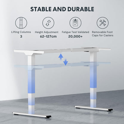 FLEXISPOT Electric Standing Desk E5, Height Adjustable Desk with Whole-Piece Bamboo Board and Dual Motor 3 Stages, 48x24 Inch, 4 Presets, Large Load Capacity Stand Up Desk Workstation Home Office