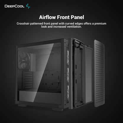 Deepcool MID TOWER CASE CG560 Side window Black MidTower Power supply included No