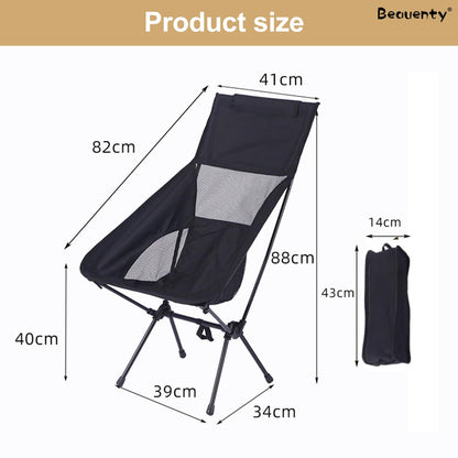 Beauenty Portable Camping Chair, Ultra-Compact Beach Chair for Adults Foldable Chair for Backpacking, Travel, Hiking, Fishing, Supports 100KG