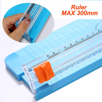 Portable Paper Cutter Guillotine Paper Trimmer Scrapbooking with Security Safeguard for Standard Cutting of A3 A4 A5 Paper, Photos or Labels - Pink