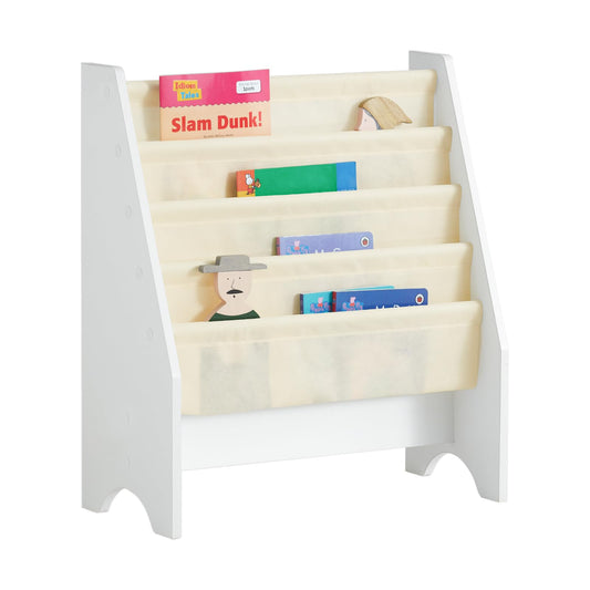 Haotian (UAE STOCK)SoBuy FRG225-W Children Kids Bookcase Book Shelf Sling Storage Rack Organizer Display Holder