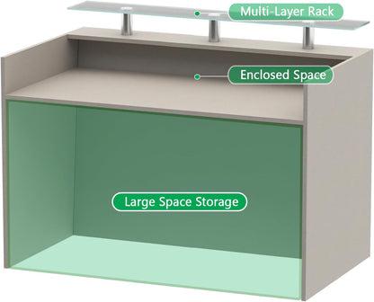 Mahmayi REC-2 Designer Reception Desk For Office Space, Front Office Desk (White-Coco Bolo)