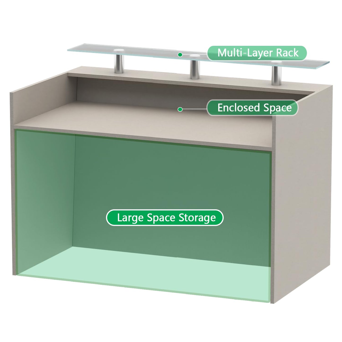 Mahmayi REC-2 Designer Reception Desk For Office Space, Front Office Desk (White-Coco Bolo)