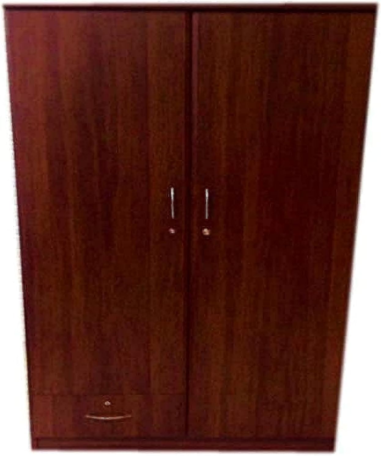 Furniture4Us 2 Door Wooden Wardrobe,Cabinet,Cupboard Of Engineered Wood With 1 Lockable Drawer Perfect Modern Stylish Heavy Duty (OAK/Dark Brown)