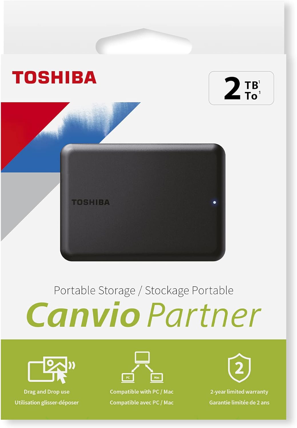 Toshiba Canvio Partner 2TB Portable 2.5’’ External Hard Drive, USB 3.2, Mac & Windows compatible. Xbox, PS4