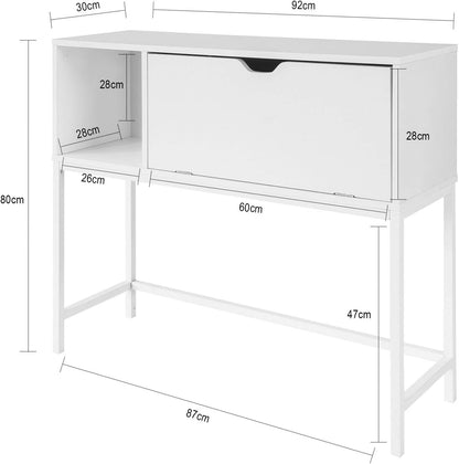 Haotian (UAE STOCK) SoBuy FSB21-W, Console Table Hall Table Side Table End Table Living Room Table, 92x30x80cm