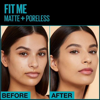 Maybelline Fit Me Matte + Poreless Liquid Oil-Free Foundation Makeup, Soft Tan, 1 Count (Packaging May Vary)