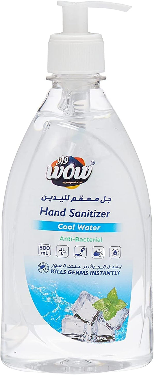 Wow Hand Sanitizer Gel, Cool Water, 500 ML