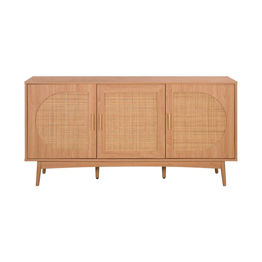 Pan Home Oaktree Sideboard With 3 Door Rattan - Natural