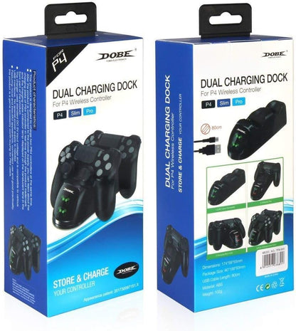 DOBE PS4 Controller Charger, Dual Shock 4 Controller Charging Docking Station with LED Light Indicators and bottom light for PS4/PS4 Slim/PS4 Pro Controller