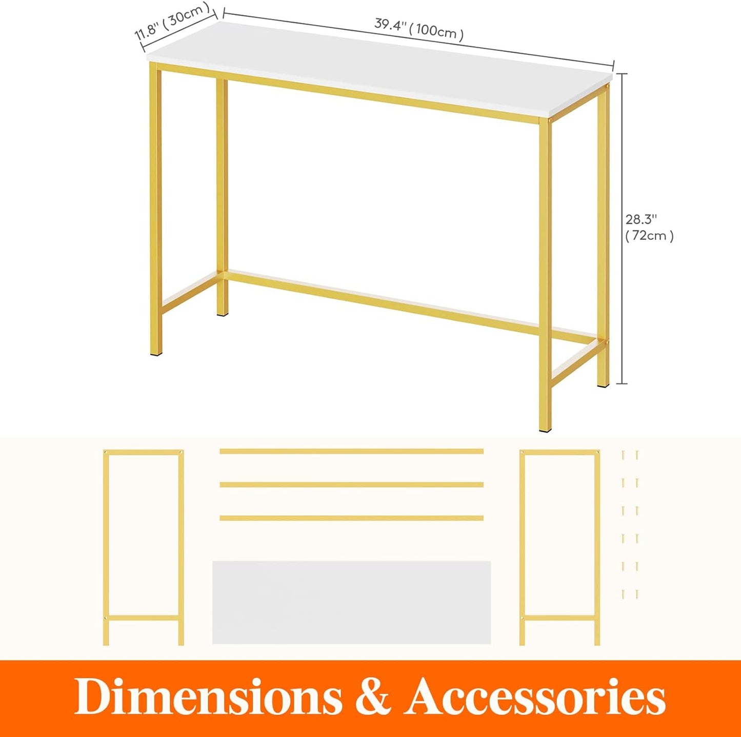 Lifewit 70.9" Narrow Long Console Sofa Table with Metal Frame for Living Room, Industrial Entryway Table for Hallway Entrance Office Corridor Coffee Table Behind Sofa, Easy Assembly, Rustic Brown