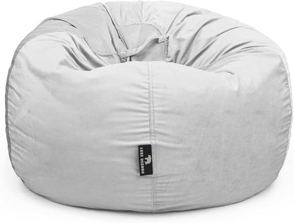 Luxe Decora Nest Soft Suede Bean Bag with Removable Layer | Washable | Perfect for Indoor Relaxation | Kids & Adults | Soft Velvet Finish | Filled with Polystyrene Beads (Black, Large)