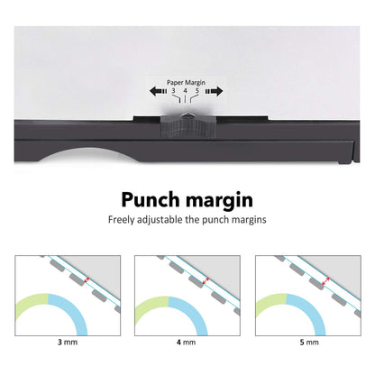 MAKEASY Coil Spiral Binding Machine - Manual Hole Punch - Electric Coil Inserter - Adjustable Side Margin - for Letter Size/A4/A5, Comes with 100pcs 5/16'' Plastic Coil Binding Spines & Plier