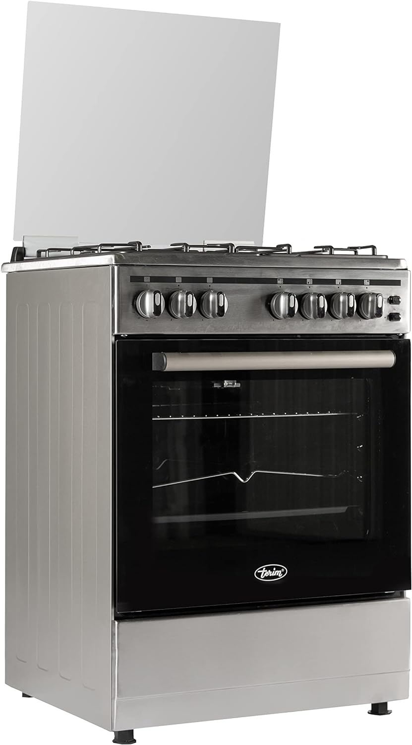 Terim Tergc6064St, 60 Cm Gas Cooking Range, 4 Gas Burners With Semicast Iron Pan Support, Stainless Steel, Made In Turkey."Min 1 year manufacturer warranty"