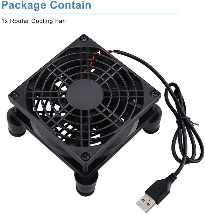 GDSTIME Dual 120mm 5V USB Fans, 102CFM Big Airflow Fan Cooling for Router TV Box Micro Computer and Other Electronics