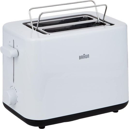 Braun Breakfast - Toaster HT 1010 WH, 2 slots, 8 Browning settings, Bun warmer, 900 Watts, White."Min 1 year manufacturer warranty"