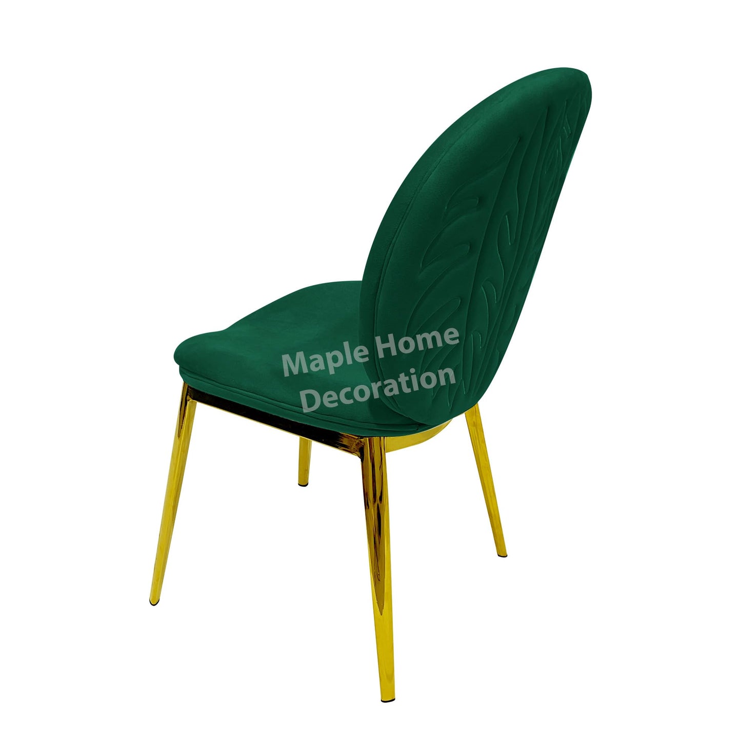 Maple Home Velvet Dining Chair Upholstered Comfortable Cushion Armless Chair Dining Living Room Furniture (Green)