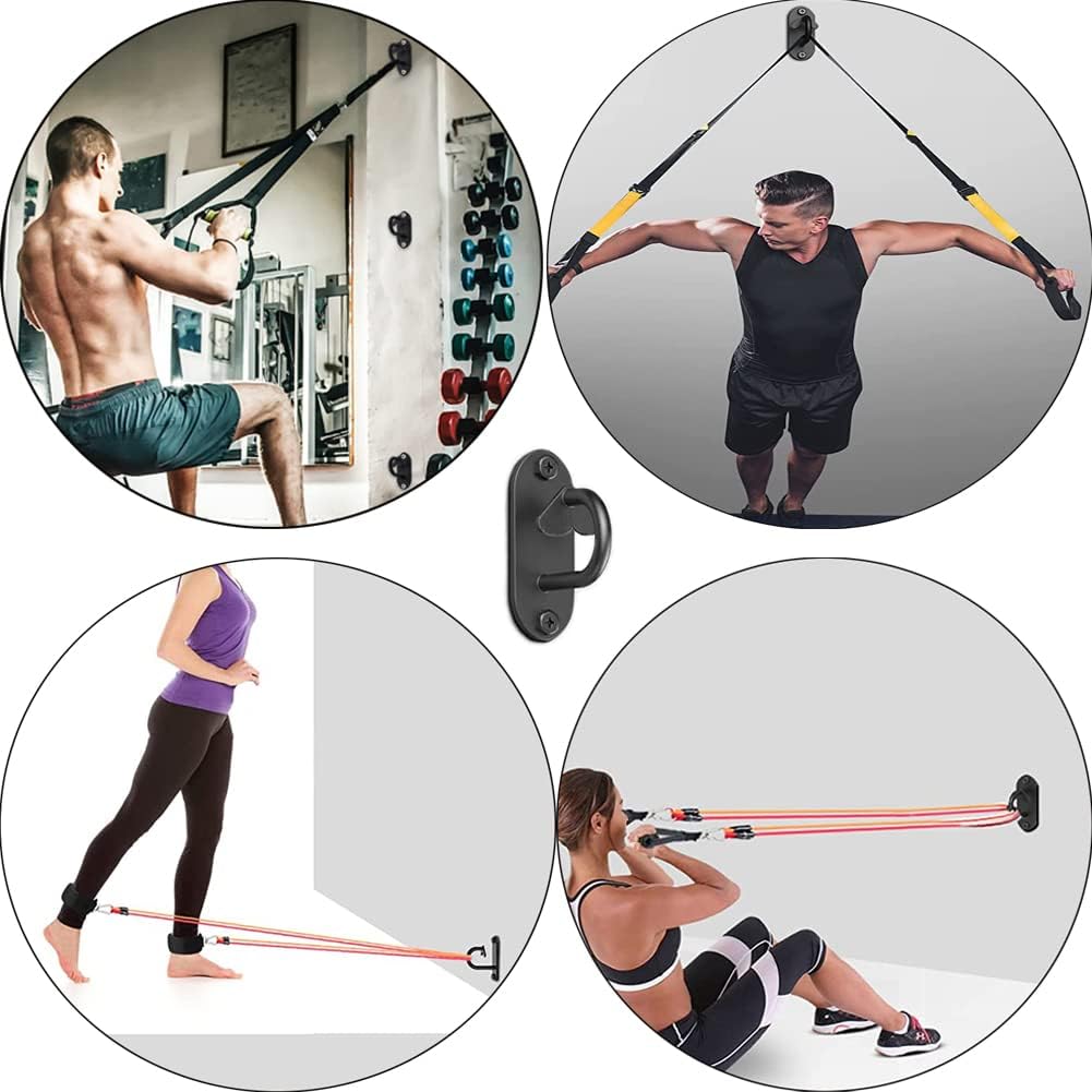 3 PCS Resistance Band Wall Anchor,Wall Mount Workout Anchors, Exercise Station Strap Anchor for Resistance Bands, Heavy Duty Workout Anchors, Home Gym, Strength Training, Physical Therap