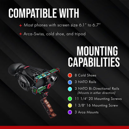 Zacuto Director’s Rig | Smartphone Video Rig with Smart Z Finder, Director’s Grip, Accessory Rail, Bridge, Diopters & Anti-Fog Shields | Filmmaking & Content Creator Accessories for Mobile Phones