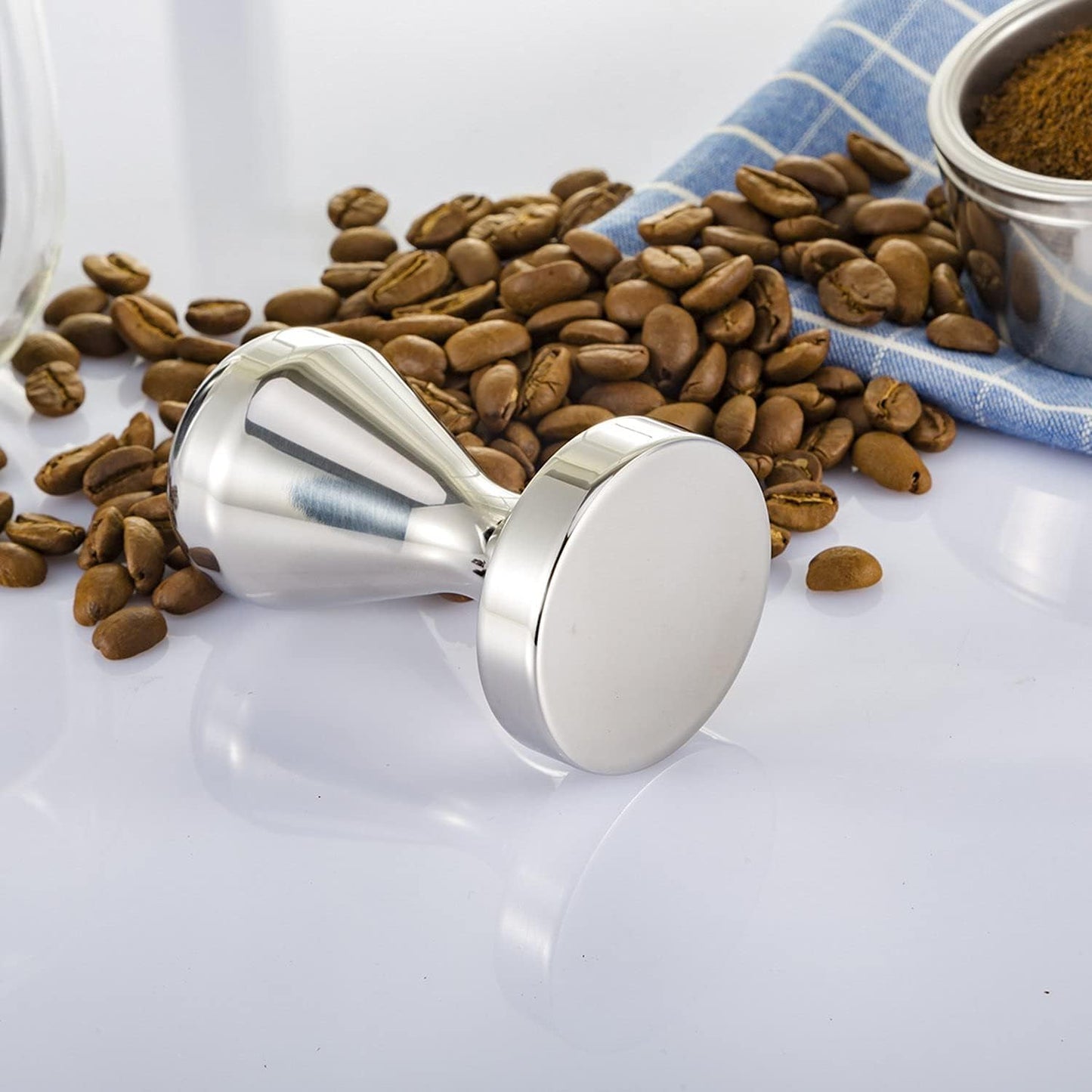 SKY-TOUCH Espresso Tamper, Coffee Machine Stainless Steel Base and Handle Heavy Duty Solid Espresso Coffee Bean Tamper