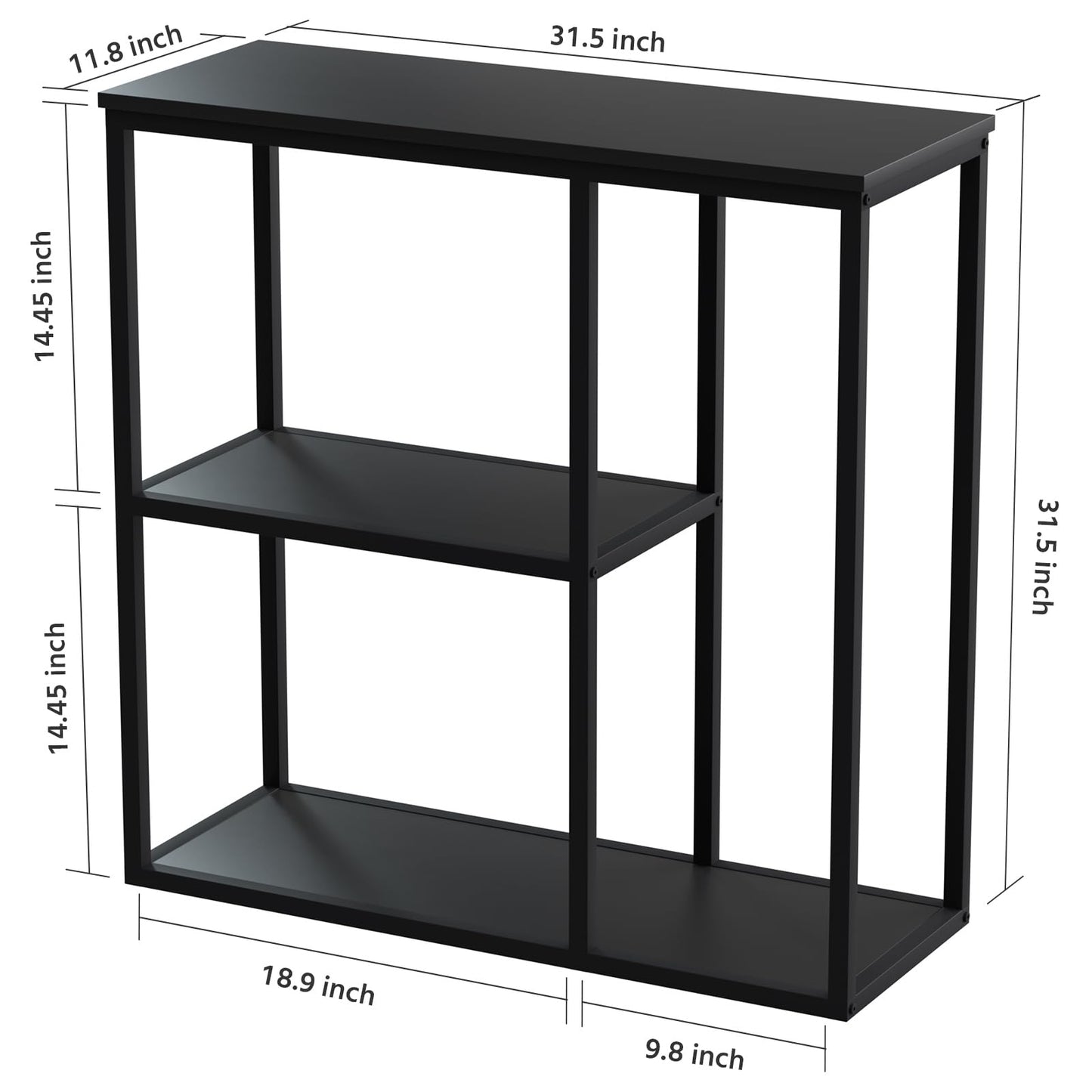 WOHOMO Console Table 30cm Narrow Entryway Table for Living Room 80cm Modern Industrial Sofa Table with 3-Tier Storage Shelves for Corridor, Hallway, White Marble