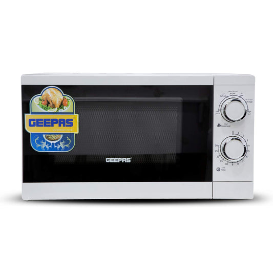 Geepas Microwave Oven, 20L Solo Electric Oven | Re-Heating and Fast Defrosting | Adjustable Temperature & Timer Function | 1200W Powerful Oven